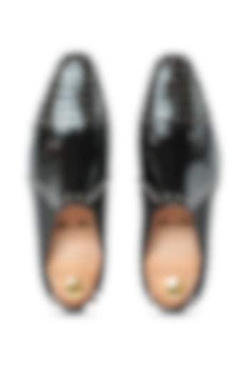Black Patent Leather Slip-Ons by Vantier Fashion