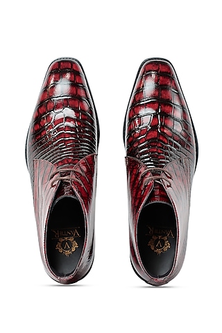 Cherry Red Patent Leather Boots by Vantier Fashion