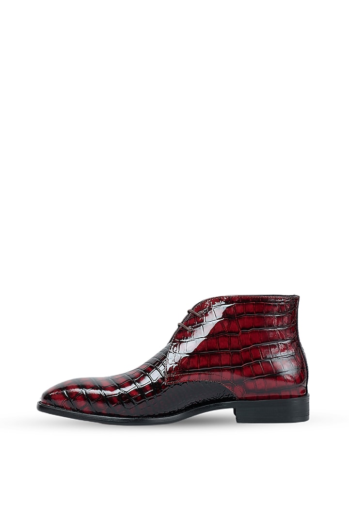 Cherry Red Patent Leather Boots by Vantier Fashion at Pernia's Pop Up Shop