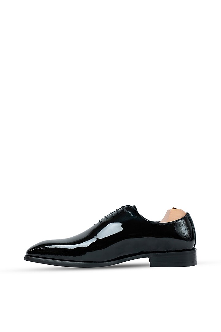 Black Patent Leather Oxford Shoes by Vantier Fashion at Pernia's Pop Up Shop