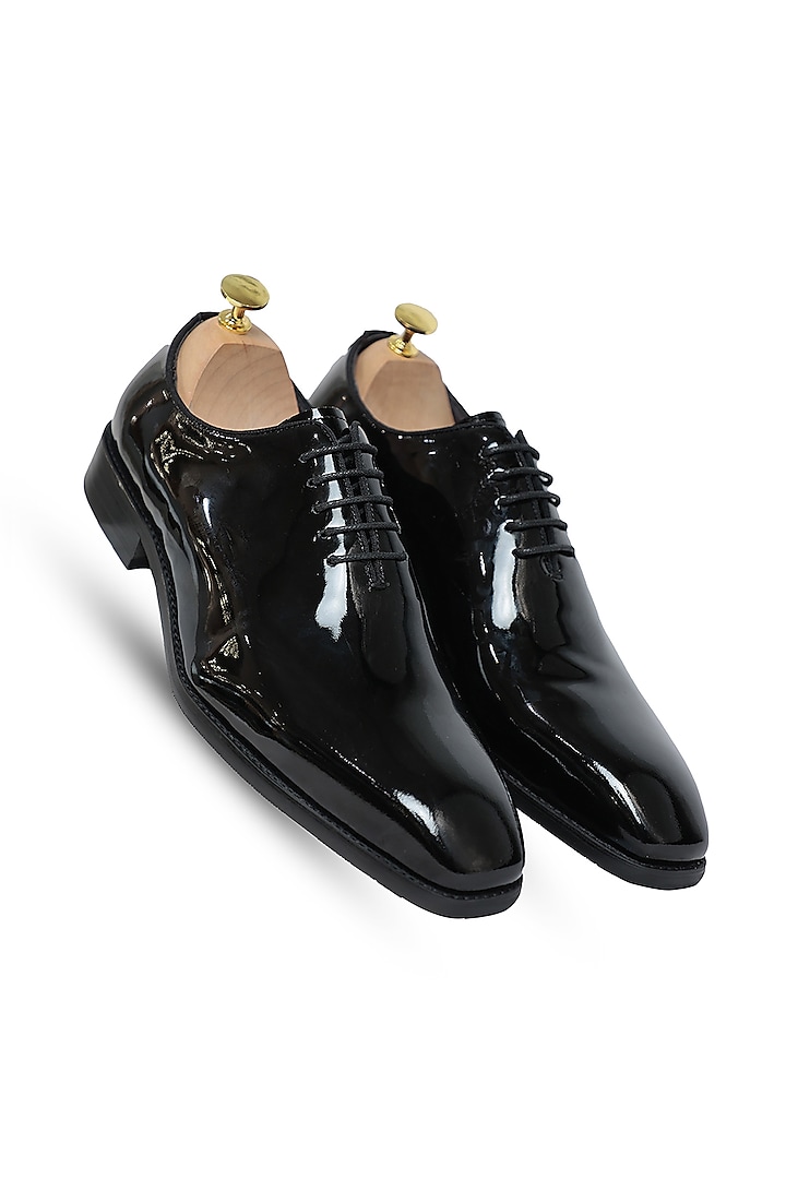 Black Patent Leather Oxford Shoes by Vantier Fashion at Pernia's Pop Up Shop