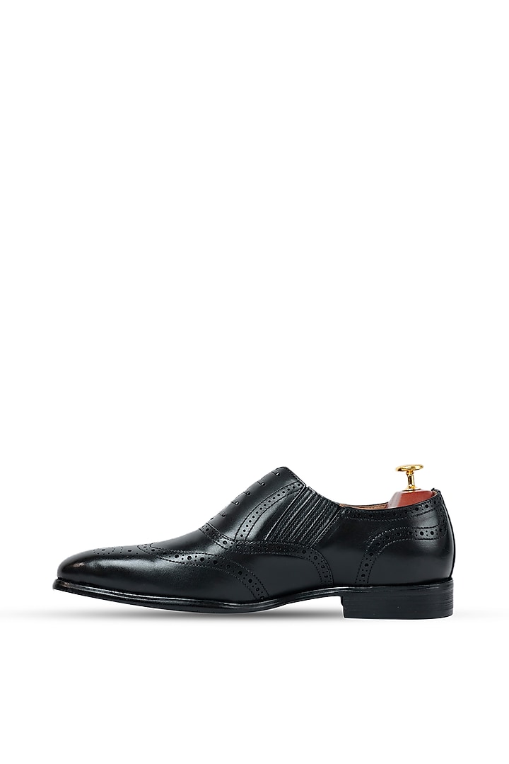 Black Leather Lace-Up Shoes by Vantier Fashion at Pernia's Pop Up Shop