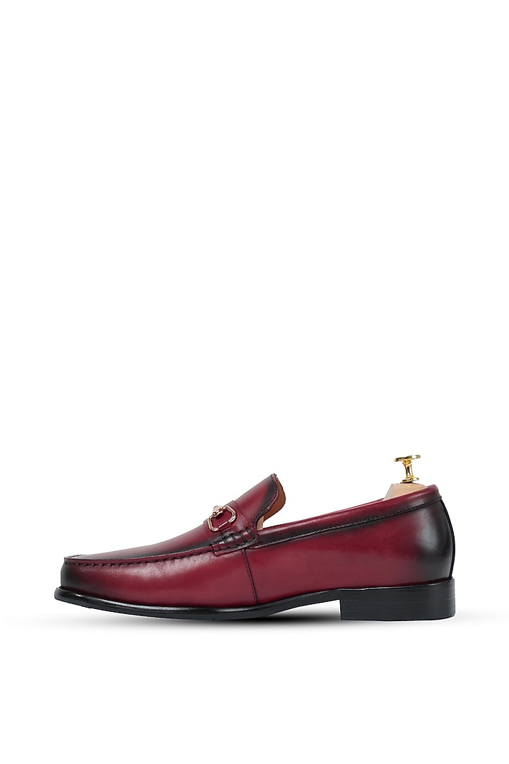 Wine Leather Loafers by Vantier Fashion at Pernia's Pop Up Shop