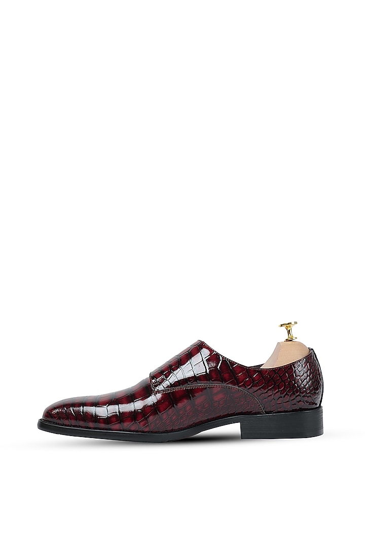 Cherry Red Patent Leather Monk Shoes by Vantier Fashion at Pernia's Pop Up Shop