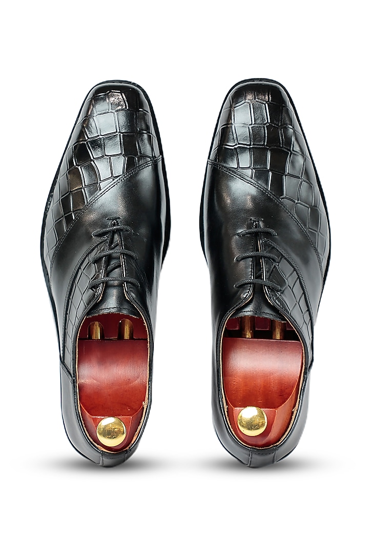Black Leather Lace-Up Shoes by Vantier Fashion at Pernia's Pop Up Shop