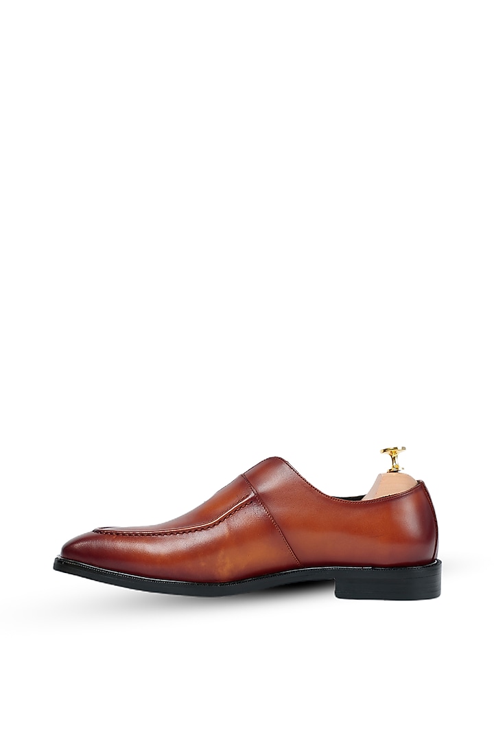 Brown Leather Monk Shoes by Vantier Fashion at Pernia's Pop Up Shop