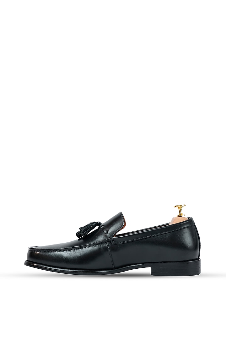 Black Leather Slip-Ons by Vantier Fashion at Pernia's Pop Up Shop