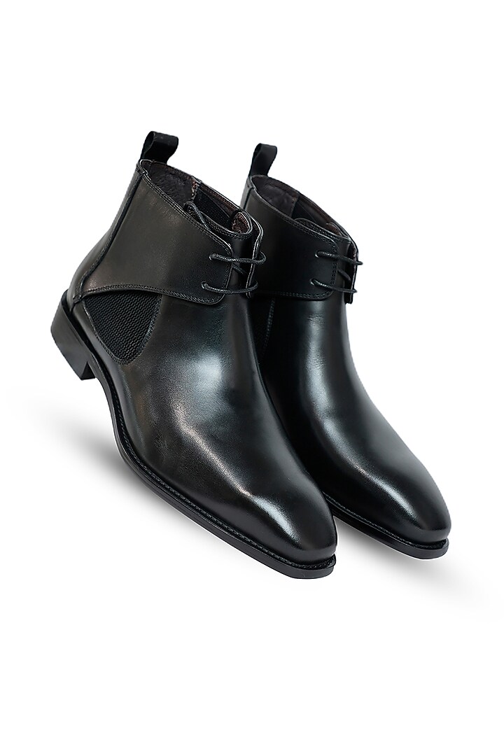 Black Leather Boots by Vantier Fashion at Pernia's Pop Up Shop