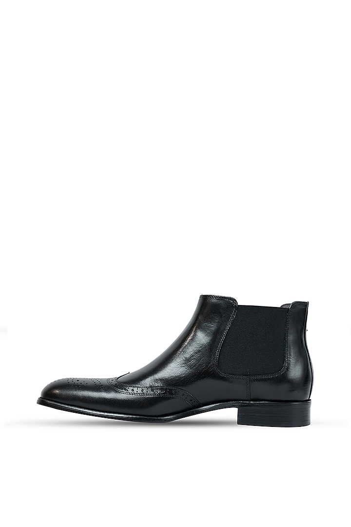 Black Leather Chelsea Boots by Vantier Fashion at Pernia's Pop Up Shop