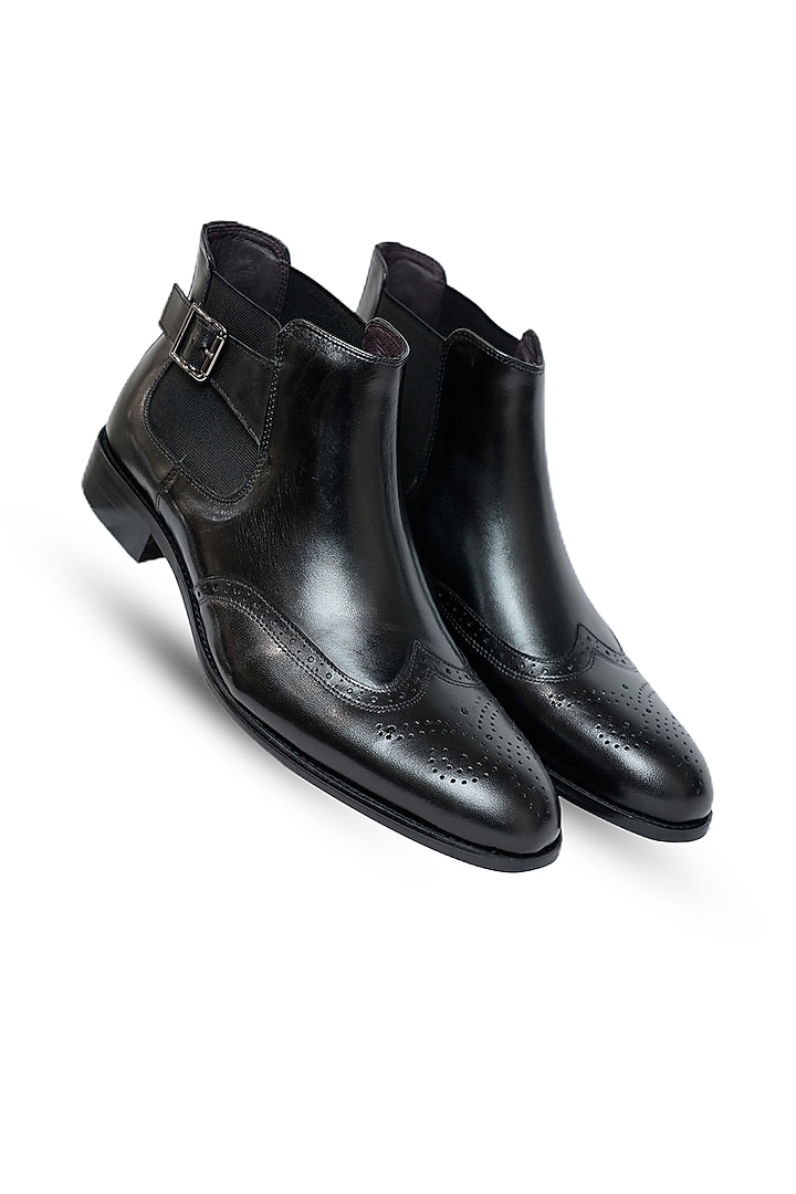 Black Leather Chelsea Boots by Vantier Fashion at Pernia's Pop Up Shop