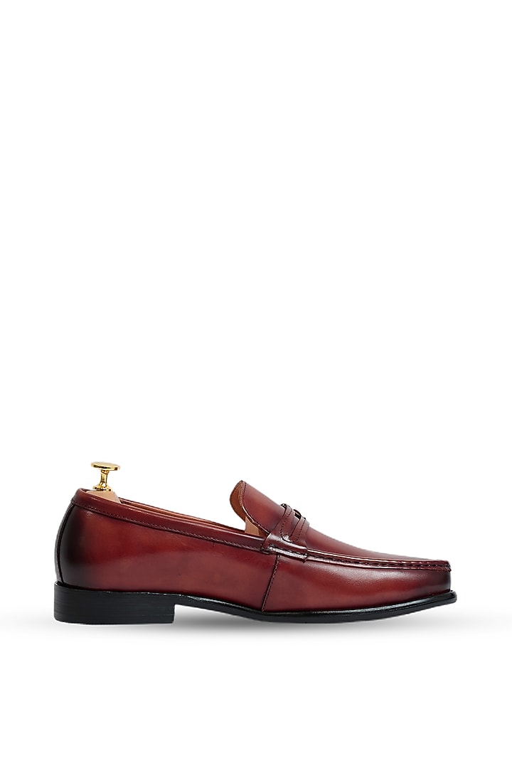 Brown Leather Slip-Ons by Vantier Fashion at Pernia's Pop Up Shop
