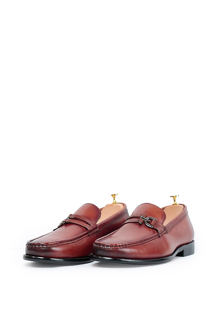 Brown Leather Slip-Ons by Vantier Fashion at Pernia's Pop Up Shop