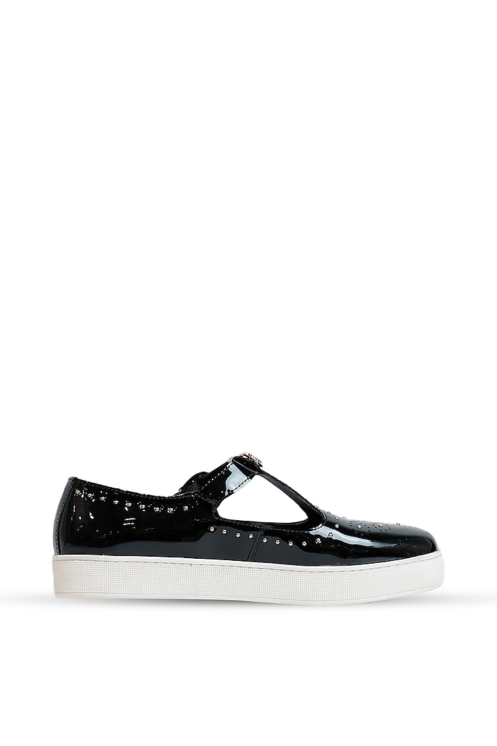 Black Patent Leather Sandals by Vantier Fashion at Pernia's Pop Up Shop