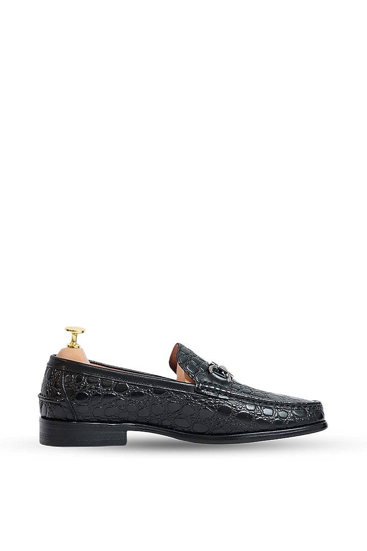 Black Leather Slip-Ons by Vantier Fashion at Pernia's Pop Up Shop
