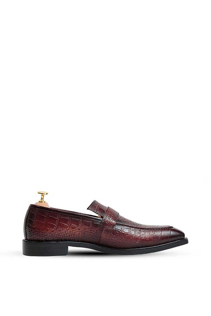 Coffee Leather Monk Strap Shoes by Vantier Fashion at Pernia's Pop Up Shop