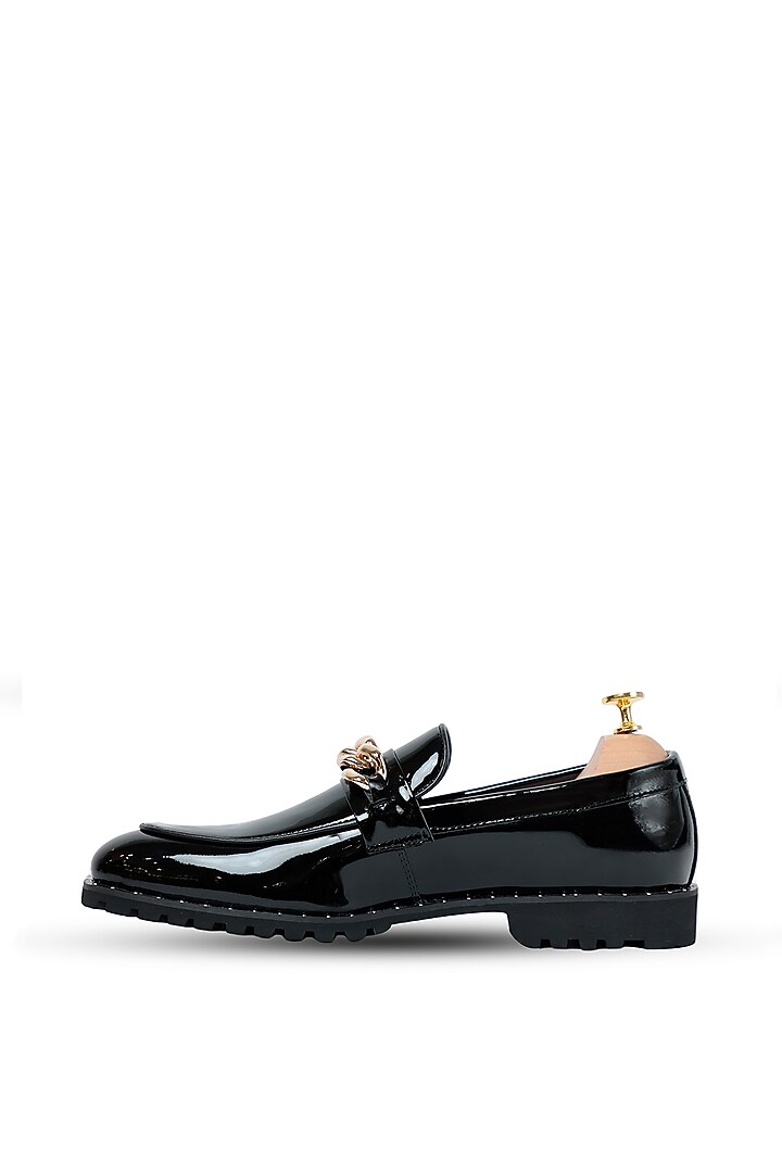 Black Patent Leather Slip-Ons by Vantier Fashion at Pernia's Pop Up Shop