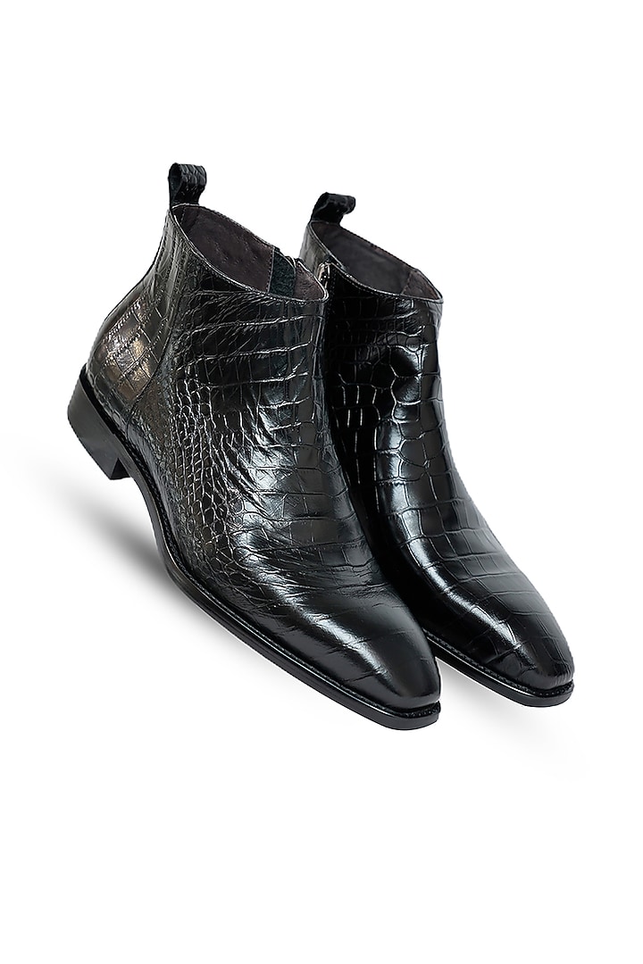 Black Leather Boots by Vantier Fashion at Pernia's Pop Up Shop