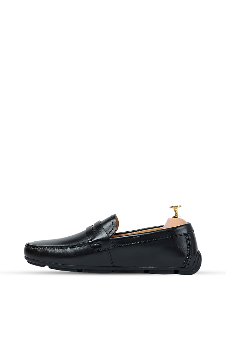 Black Leather Moccasins by Vantier Fashion at Pernia's Pop Up Shop