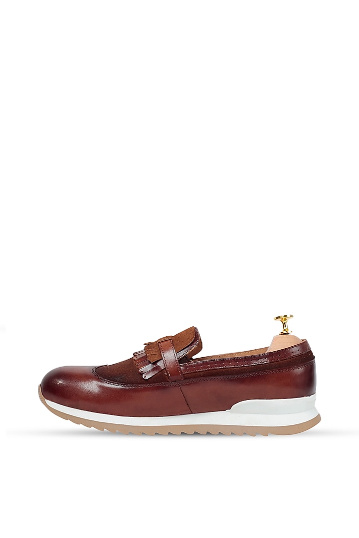 Brown Leather Sneakers by Vantier Fashion at Pernia's Pop Up Shop