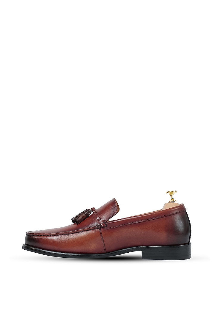Brown Leather Slip-Ons by Vantier Fashion at Pernia's Pop Up Shop