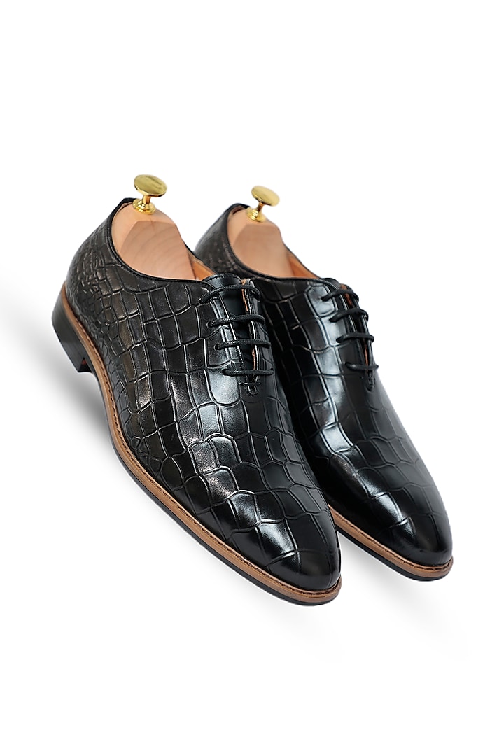 Black Leather Oxford Shoes by Vantier Fashion at Pernia's Pop Up Shop
