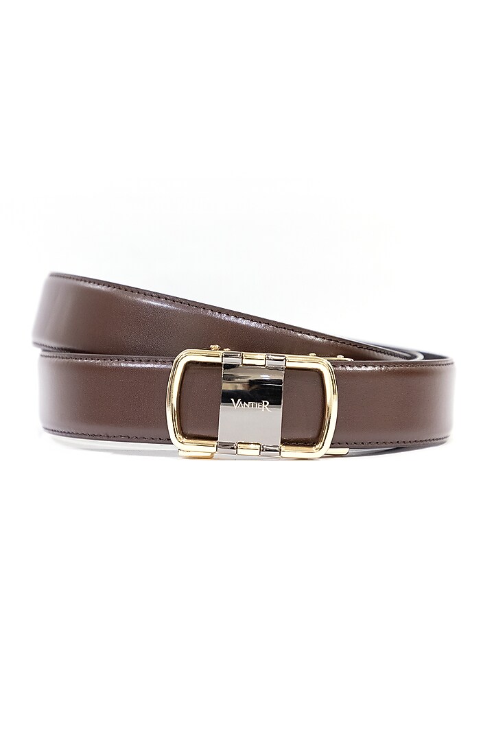 Coffee Leather Belt by Vantier Fashion at Pernia's Pop Up Shop