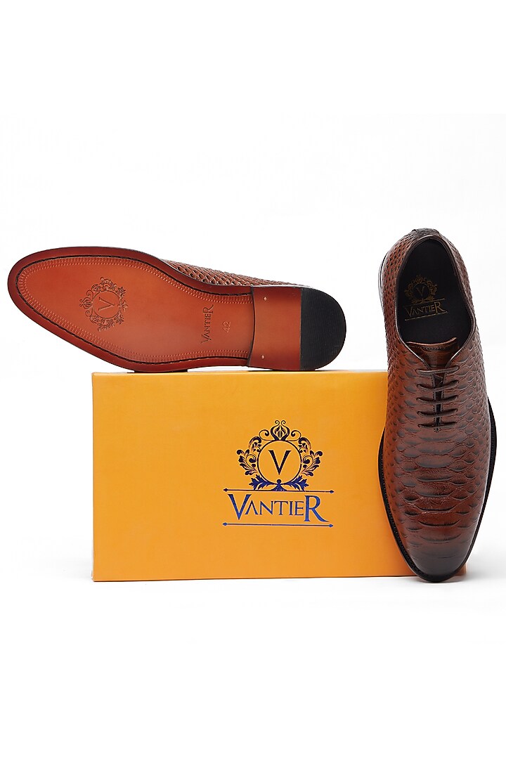 Brown Pure Leather Shoes by Vantier Fashion at Pernia's Pop Up Shop