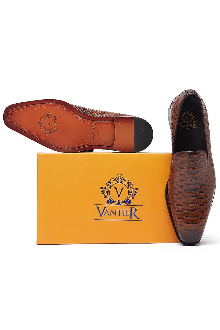 Brown Shoes In Pure Leather by Vantier Fashion at Pernia's Pop Up Shop