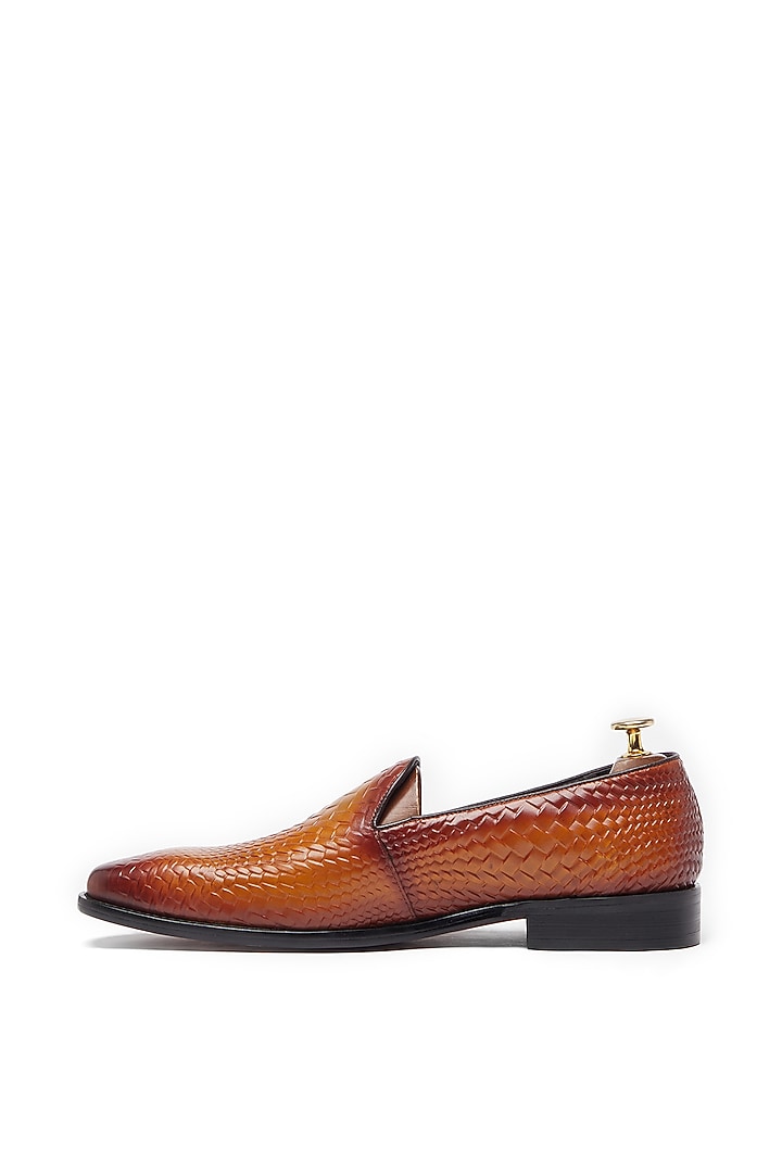 Tan Brown Leather Shoes by Vantier Fashion at Pernia's Pop Up Shop