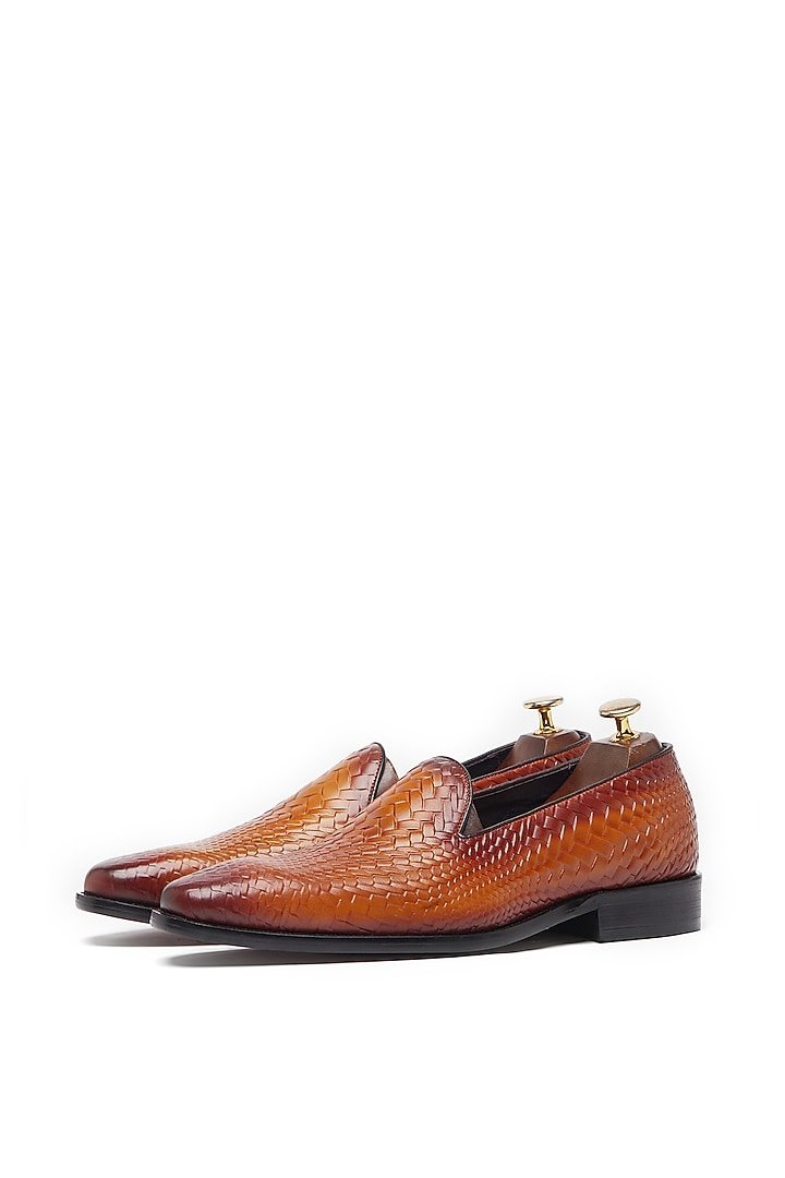 Tan Brown Leather Shoes by Vantier Fashion at Pernia's Pop Up Shop