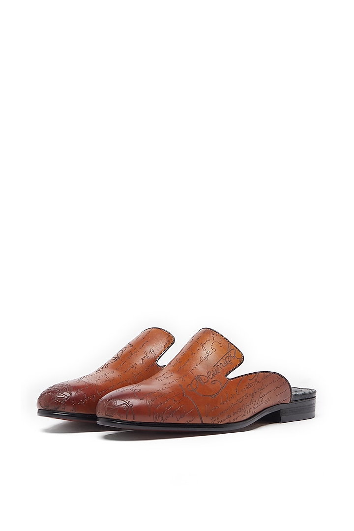 Brown Leather Handcrafted Mules by Vantier Fashion at Pernia's Pop Up Shop
