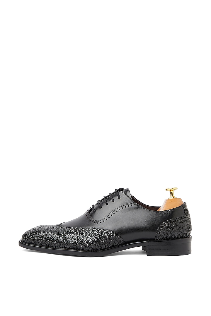 Black Leather Oxford Shoes by Vantier Fashion at Pernia's Pop Up Shop