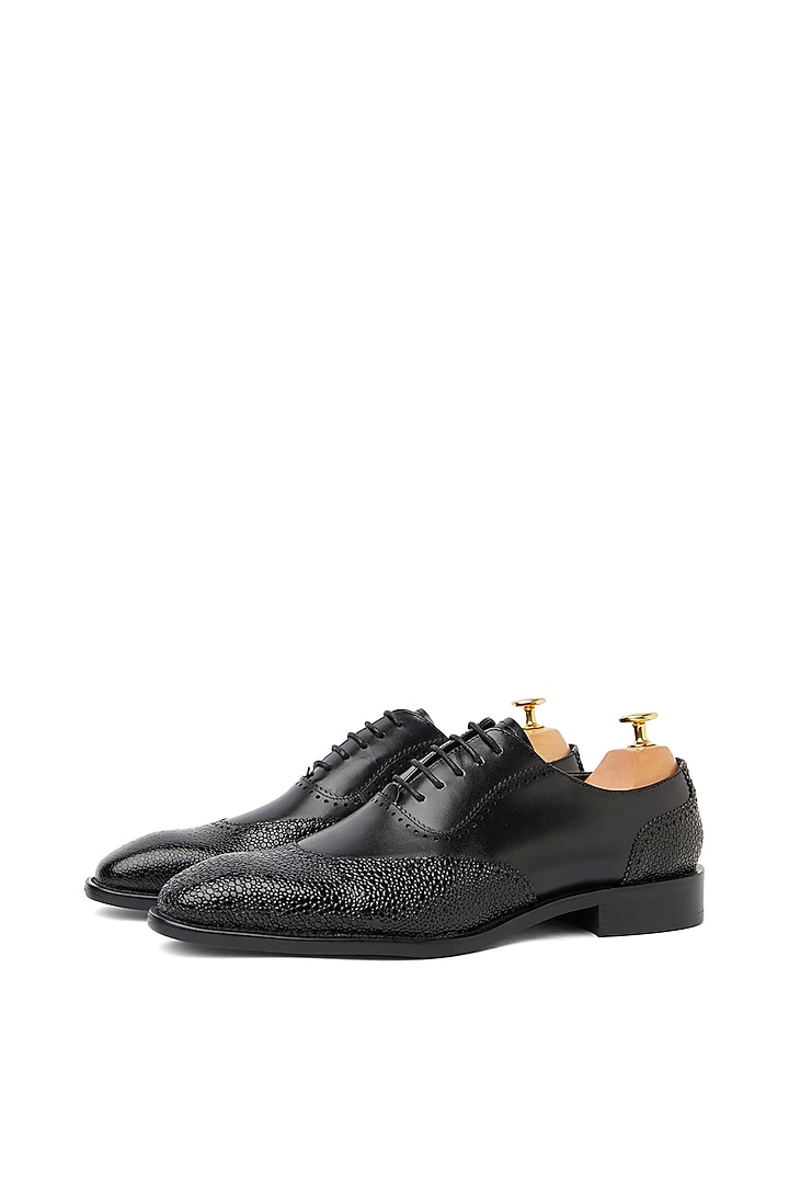 Black Leather Oxford Shoes by Vantier Fashion at Pernia's Pop Up Shop