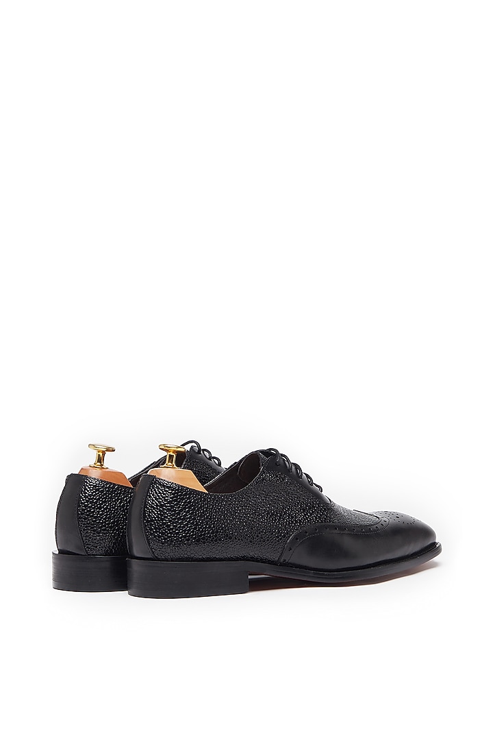 Black Oxford Shoes In Leather by Vantier Fashion at Pernia's Pop Up Shop