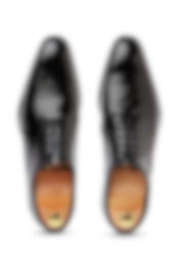 Black Pure Patent Leather Shoes by Vantier Fashion