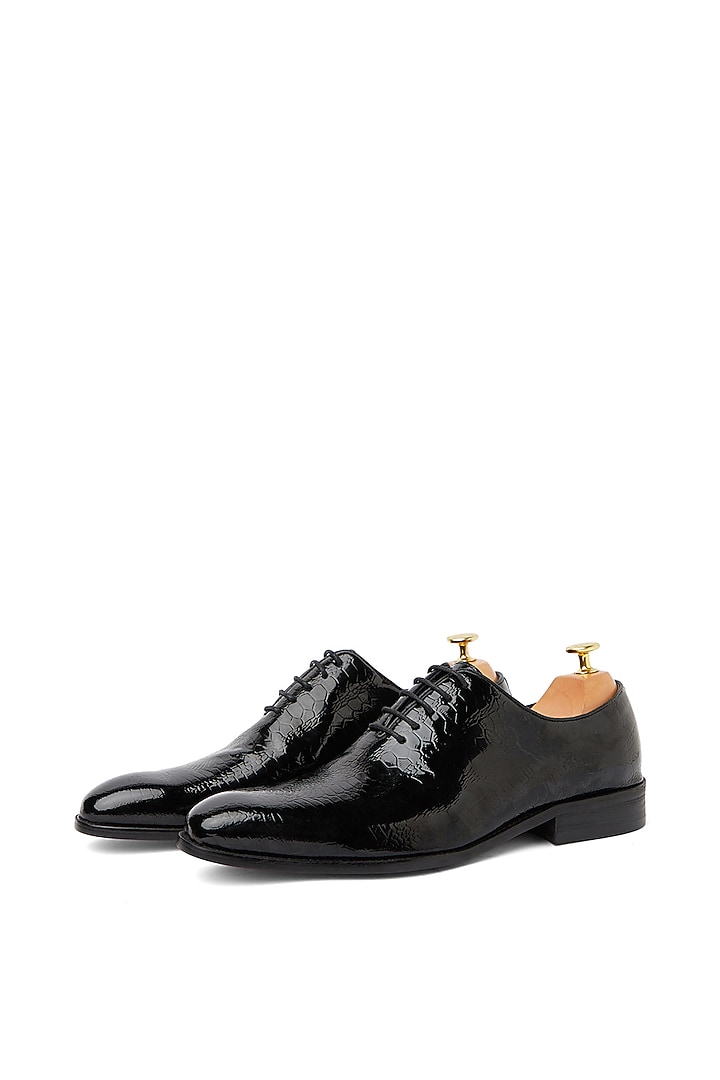 Black Pure Patent Leather Shoes by Vantier Fashion at Pernia's Pop Up Shop