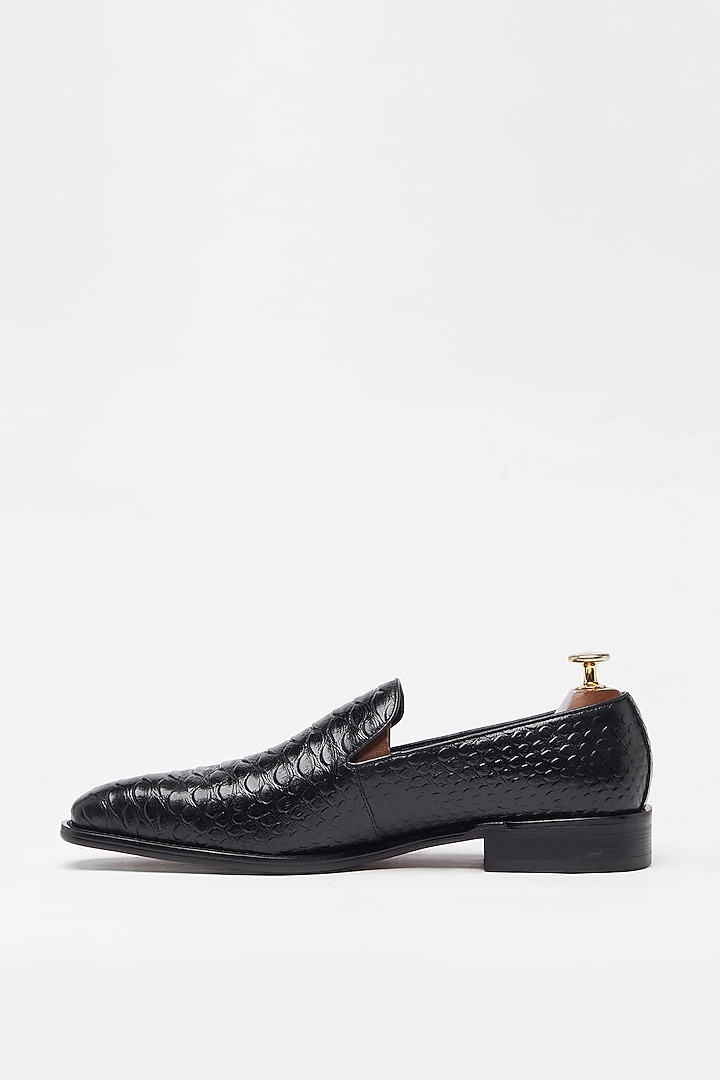 Black Pure Leather Shoes by Vantier Fashion at Pernia's Pop Up Shop