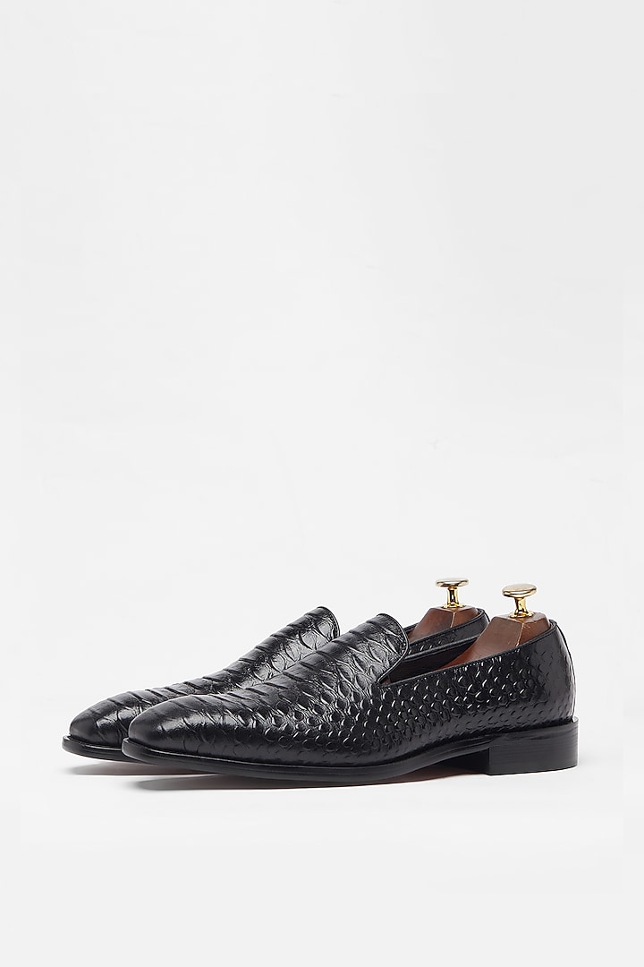 Black Pure Leather Shoes by Vantier Fashion at Pernia's Pop Up Shop