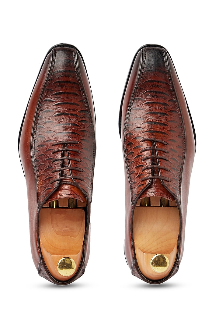 Brown Leather Shoes by Vantier Fashion