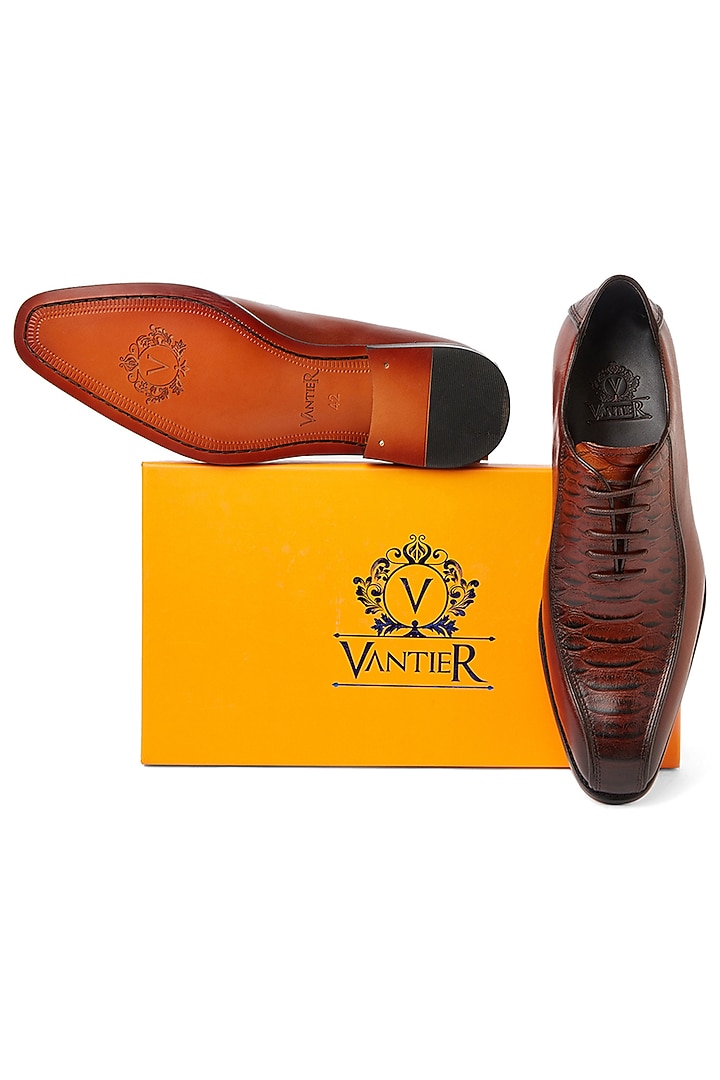 Brown Leather Shoes by Vantier Fashion at Pernia's Pop Up Shop