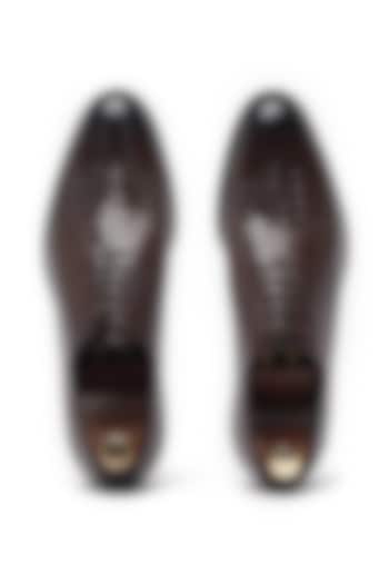 Brown Leather Formal Shoes by Vantier Fashion