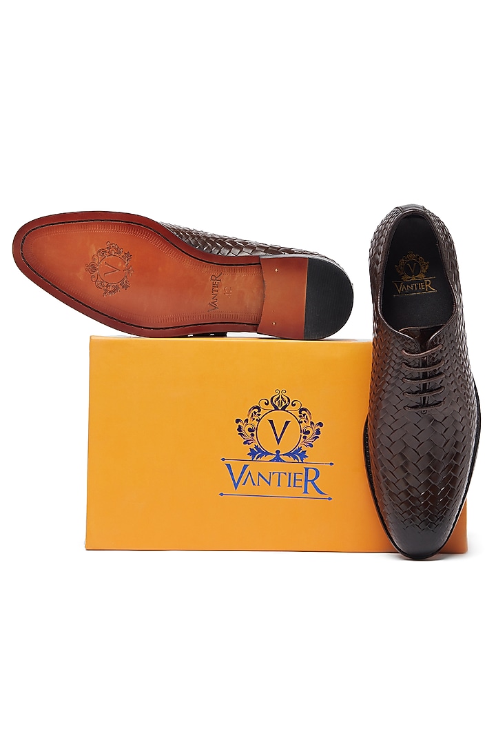 Brown Leather Formal Shoes by Vantier Fashion at Pernia's Pop Up Shop