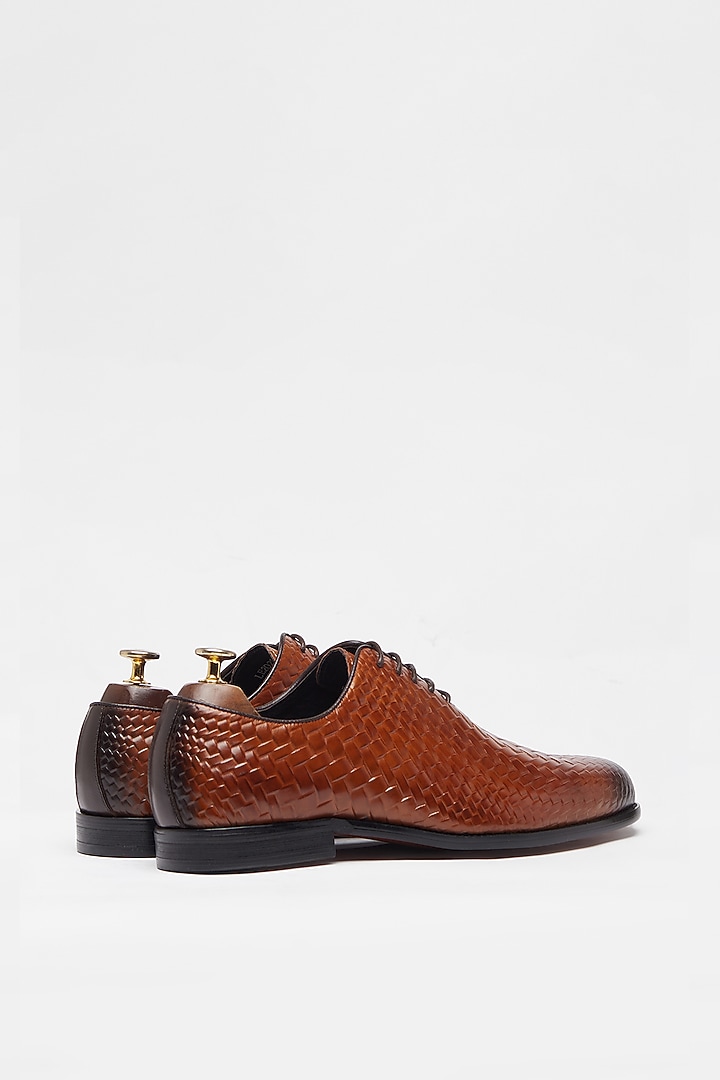 Tan Brown Leather Formal Shoes by Vantier Fashion at Pernia's Pop Up Shop