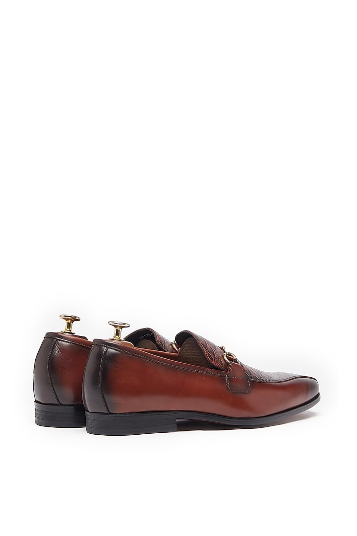 Cherry Brown Leather Horsebit Loafers by Vantier Fashion at Pernia's Pop Up Shop