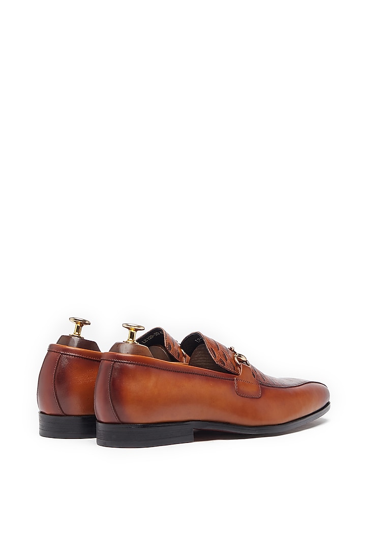 Tan Brown Leather Horsebit Loafers by Vantier Fashion at Pernia's Pop Up Shop