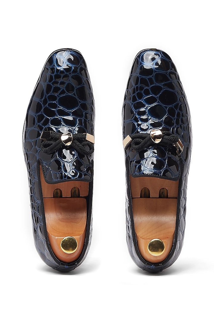 Blue Crocodile Printed Shoes by Vantier Fashion