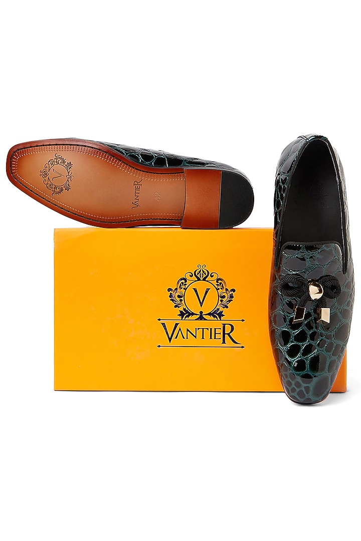 Green Crocodile Printed Shoes by Vantier Fashion at Pernia's Pop Up Shop
