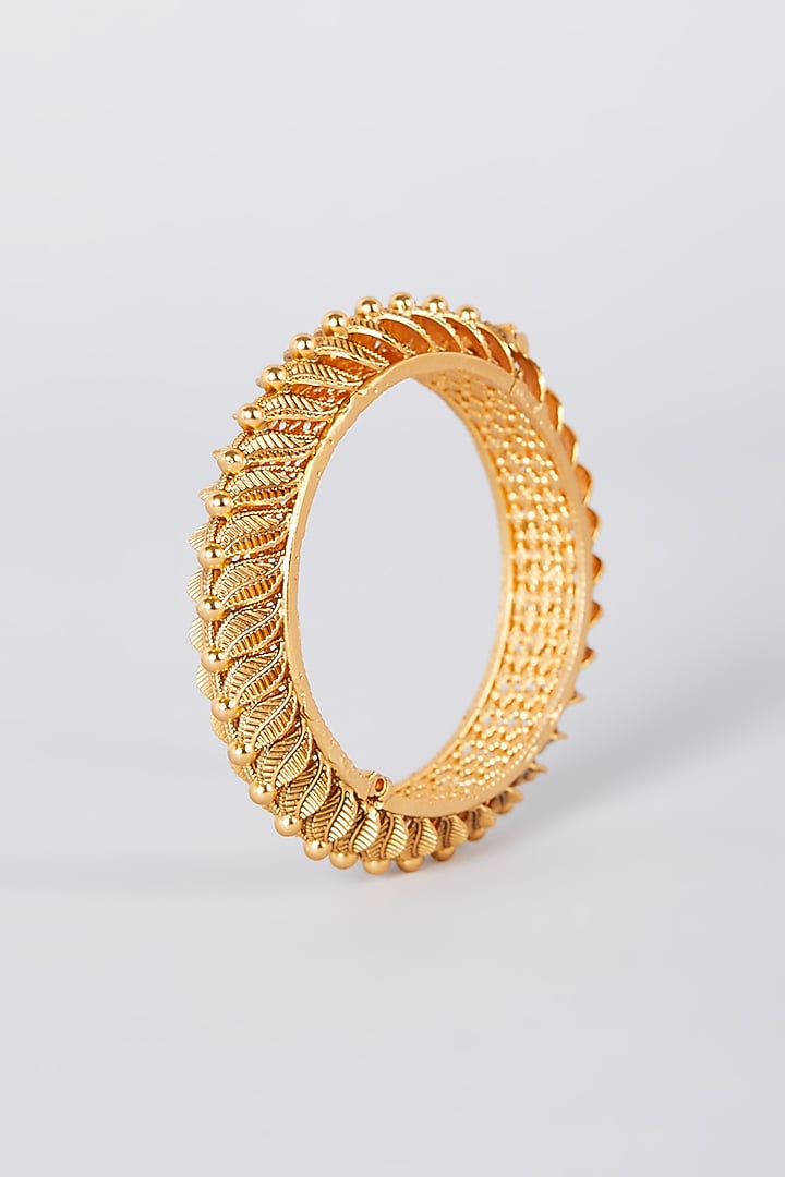 Gold Finish Bangles (Set of 2) by VASTRAA Jewellery at Pernia's Pop Up Shop