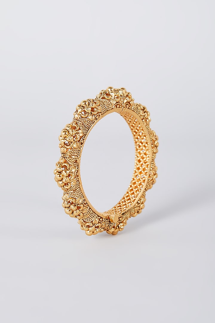 Gold Finish Bangles (Set of 2) by VASTRAA Jewellery at Pernia's Pop Up Shop