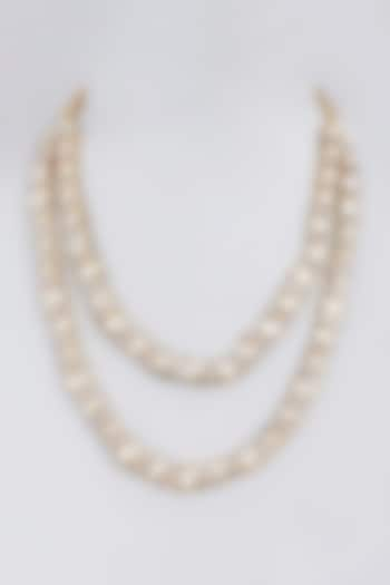 Gold Finish Kundan Polki Layered Necklace by VASTRAA Jewellery at Pernia's Pop Up Shop